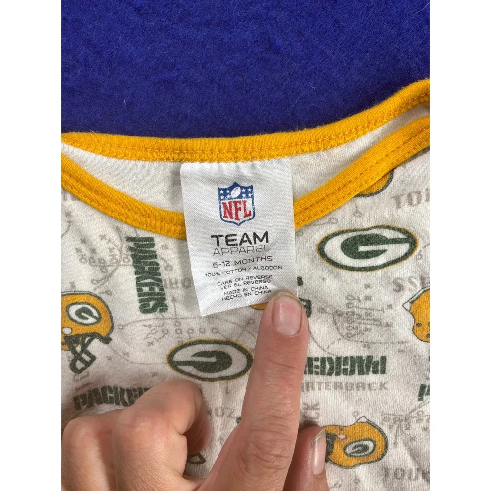Gorpcore Baby NFL Team Apparel Green Bay Packers Bodysuit 6-12M White Green Gold